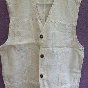 - Top Shop white khadhi 100% cotton material summer waist coat